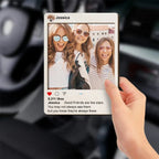 wooden car visor clip personalized design gift for best friend