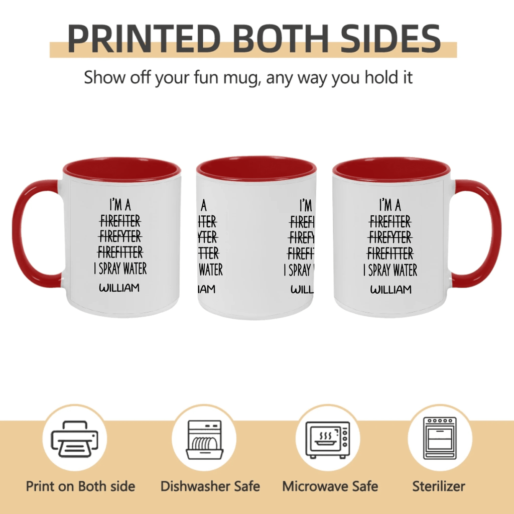Firefighter Coffee Mug Personalized Ceramic ceramic mug detail