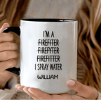Firefighter Coffee Mug Personalized Ceramic white