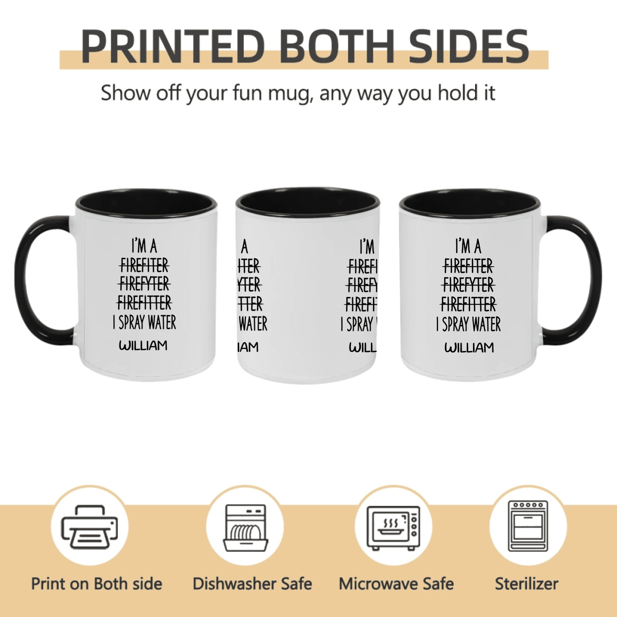 Firefighter Coffee Mug Personalized Ceramic main image