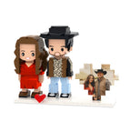 Full Body Custom 2 People Cute Brick Figure with Heart Photo Valentines Gift Anniversary Gift - DiyGiftly