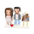 Full Body Customizable Pregnancy Gift 2 People Cute Brick Figures with Photo Anniversary Gift New Mom Gift - DiyGiftly