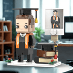 Full Body Customized 1 - Person Brick Figure with Photo – Graduation Season Theme Figure, Unique Custom Graduation Gift for Students - DiyGiftly