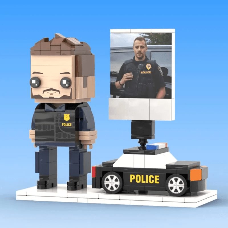 Full Body Customized Police Theme Figure with Photo – 1 - Person Police Figure, Unique Birthday Gift, Father’s Day Gift for Police Officers - DiyGiftly