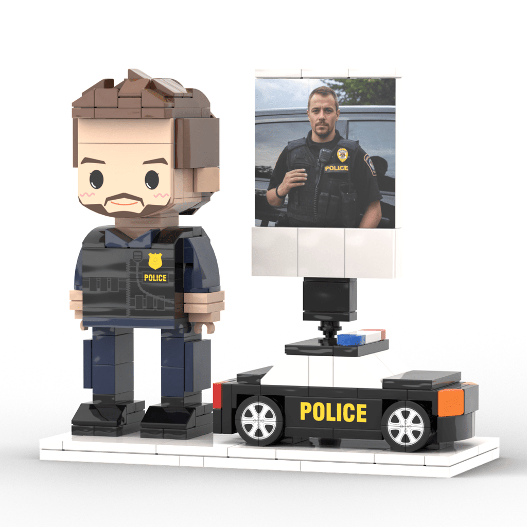 Full Body Customized Police Theme Figure with Photo – 1 - Person Police Figure, Unique Birthday Gift, Father’s Day Gift for Police Officers - DiyGiftly