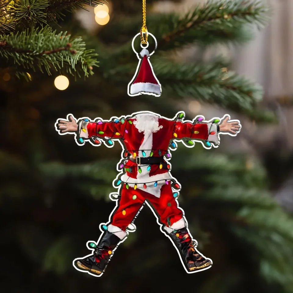 Funny Christmas Shocked Custom Face - Personalized Custom Acrylic Ornament 724734 - DiyGiftly