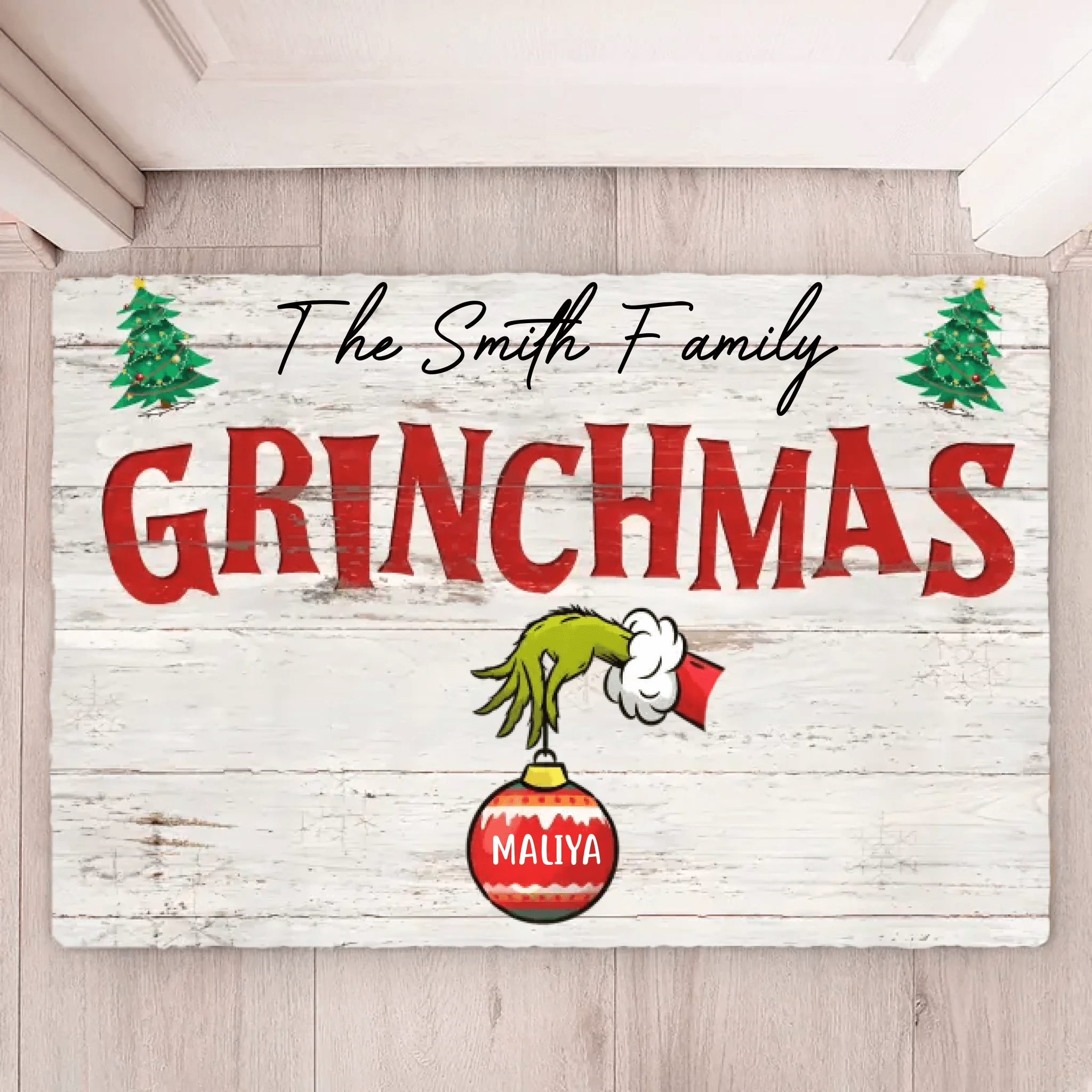 Funny Christmas Sign Custom Christmas Gift For Family Mat Print 709088 - D - DiyGiftly