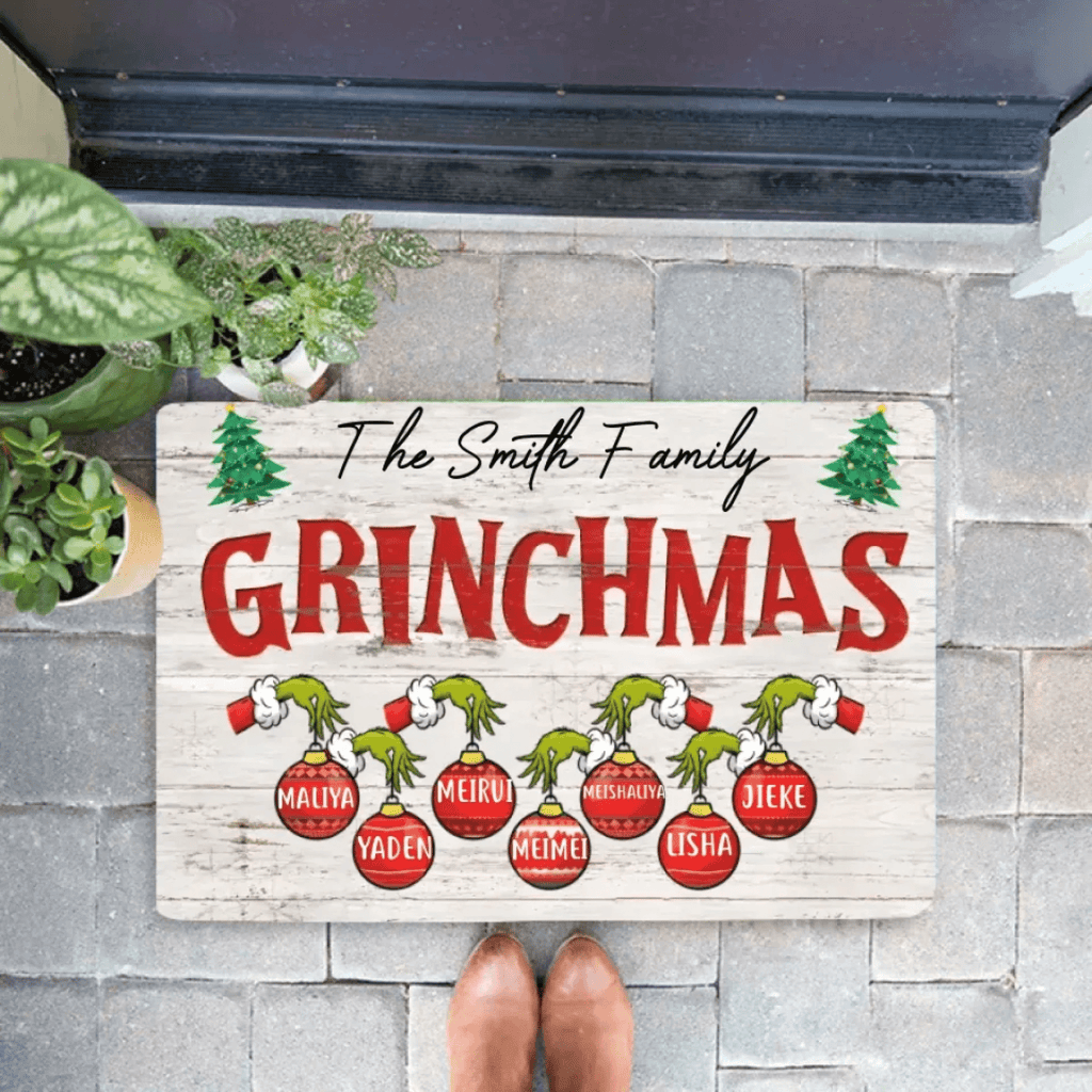 Funny Christmas Sign Custom Christmas Gift For Family Mat Print 709088 - D - DiyGiftly