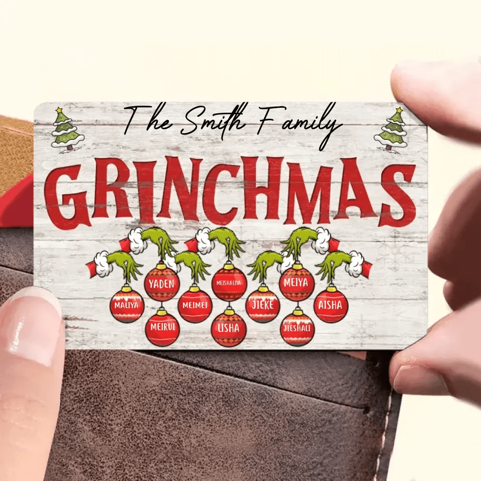 Funny Christmas Sign Custom Christmas Gift For Family Personalized Wallet Card 709088 - DiyGiftly