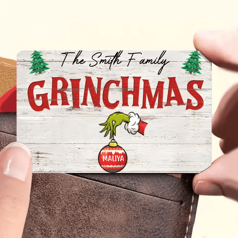 Funny Christmas Sign Custom Christmas Gift For Family Personalized Wallet Card 709088 - DiyGiftly