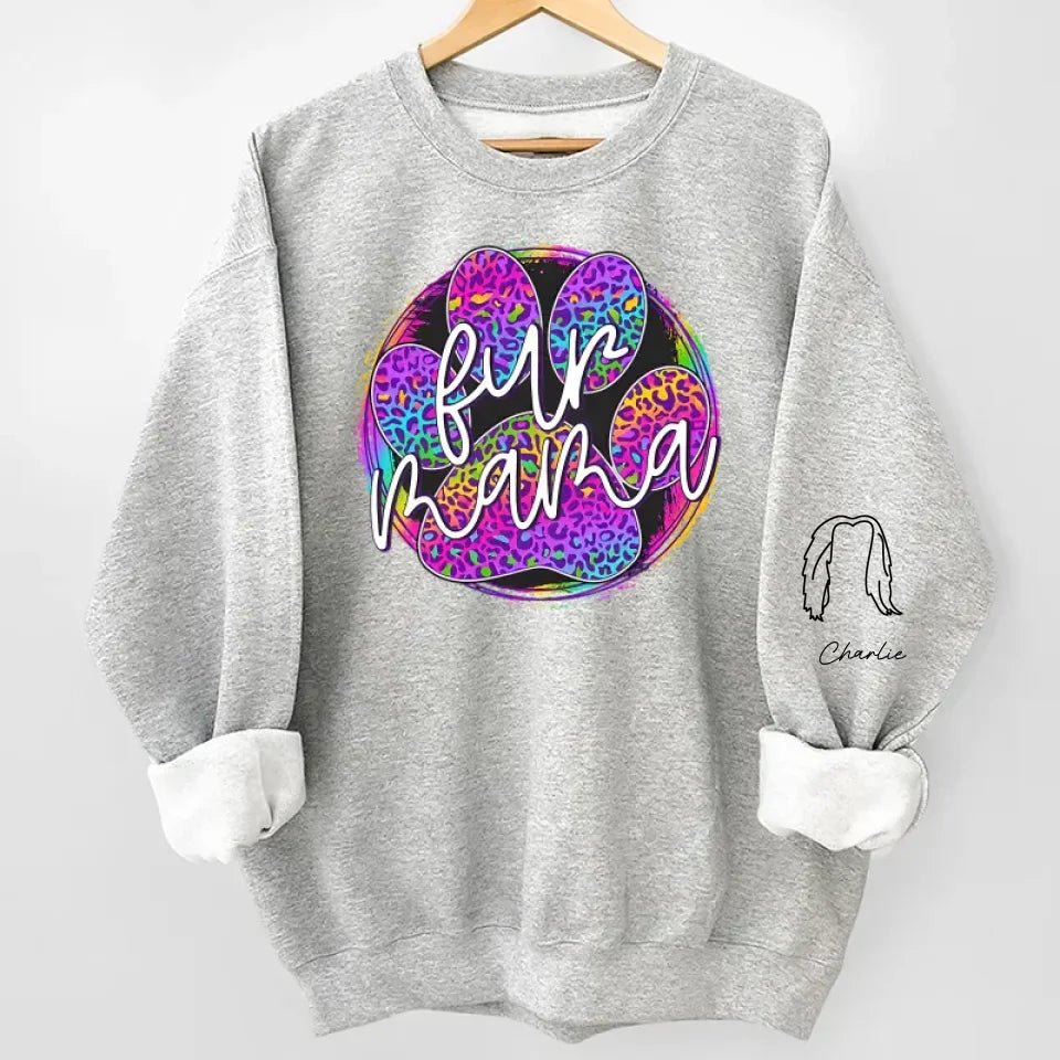 Fur Mama - Dog & Cat Personalized Custom Unisex Sweatshirt With Design On Sleeve - Gift For Pet Owners, Pet Lovers 682338 - 682342 - DiyGiftly