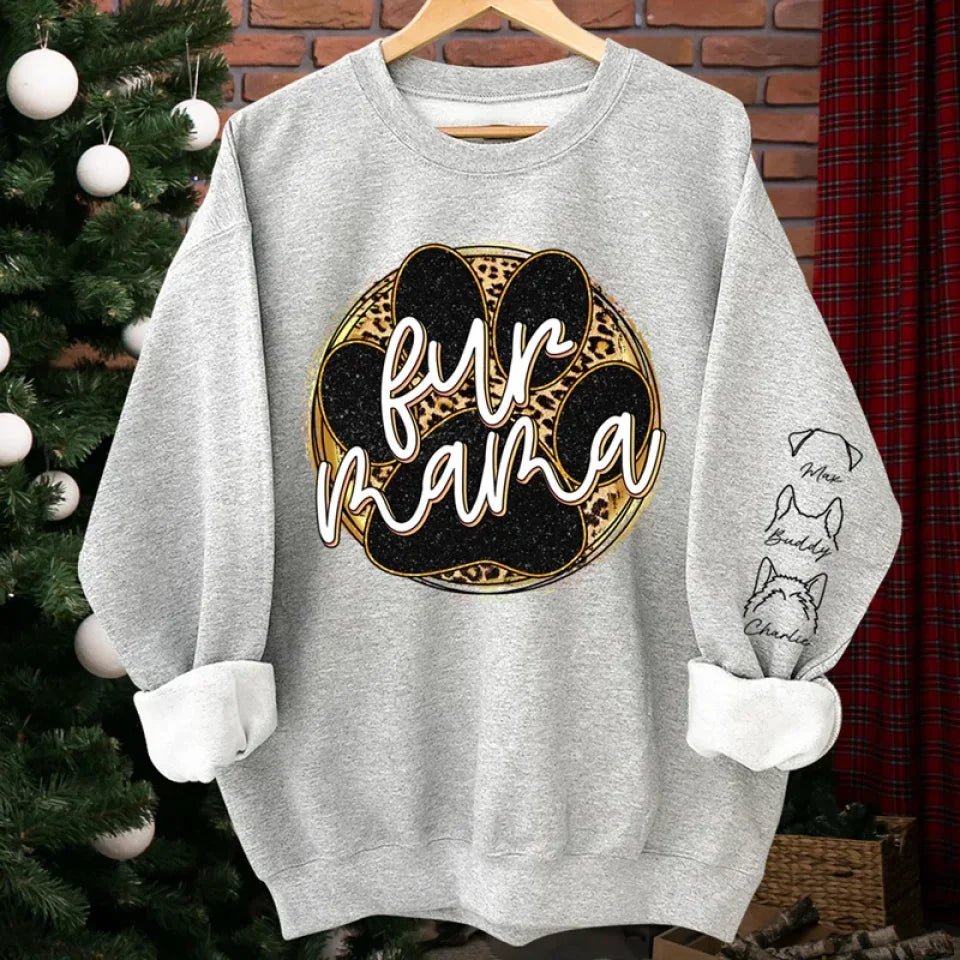 Fur Mama - Dog & Cat Personalized Custom Unisex Sweatshirt With Design On Sleeve - Gift For Pet Owners, Pet Lovers 682338 - 682342 - DiyGiftly