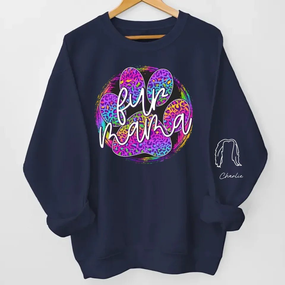 Fur Mama - Dog & Cat Personalized Custom Unisex Sweatshirt With Design On Sleeve - Gift For Pet Owners, Pet Lovers 682338 - 682342 - DiyGiftly
