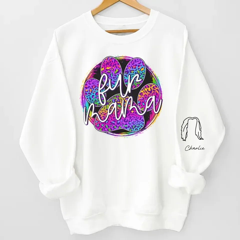 Fur Mama - Dog & Cat Personalized Custom Unisex Sweatshirt With Design On Sleeve - Gift For Pet Owners, Pet Lovers 682338 - 682342 - DiyGiftly