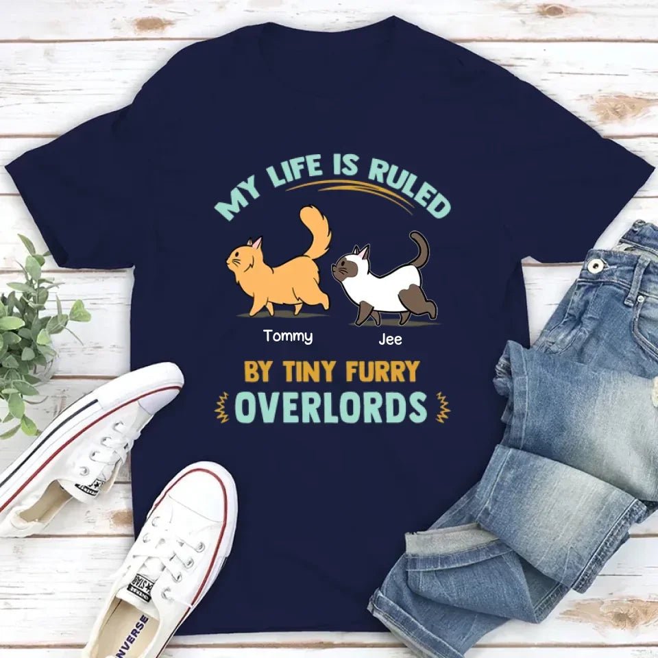 Furry Overlords Walking Cat - Personalized Custom Unisex T-shirt 664814 - DiyGiftly