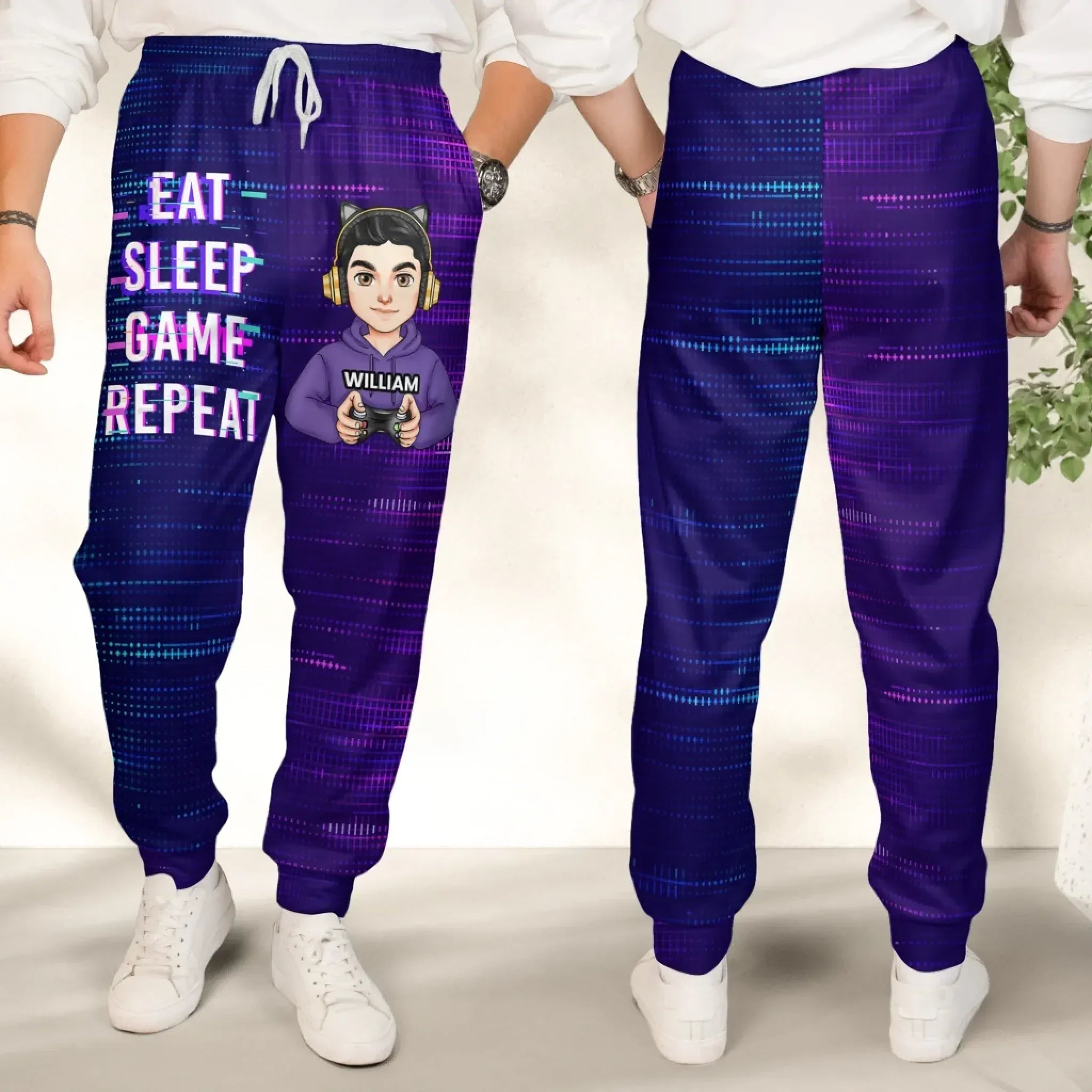 Game Life Mode: Eat • Sleep • Play • Repeat – Personalized Pocket Sweatpants 1052121 - DiyGiftly