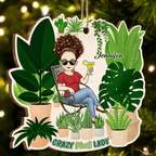 Gardener Crazy Plant Lady - Personalized Custom Shaped Wooden Ornament 688372 - DiyGiftly