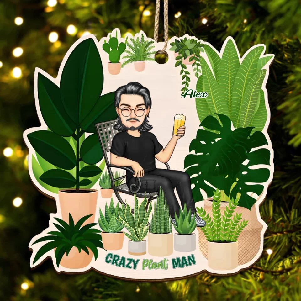 Gardener Crazy Plant Lady - Personalized Custom Shaped Wooden Ornament 688372 - DiyGiftly