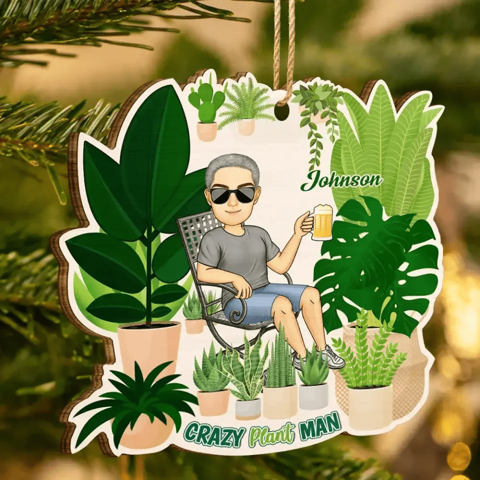 Gardener Crazy Plant Lady - Personalized Custom Shaped Wooden Ornament 688372 - DiyGiftly