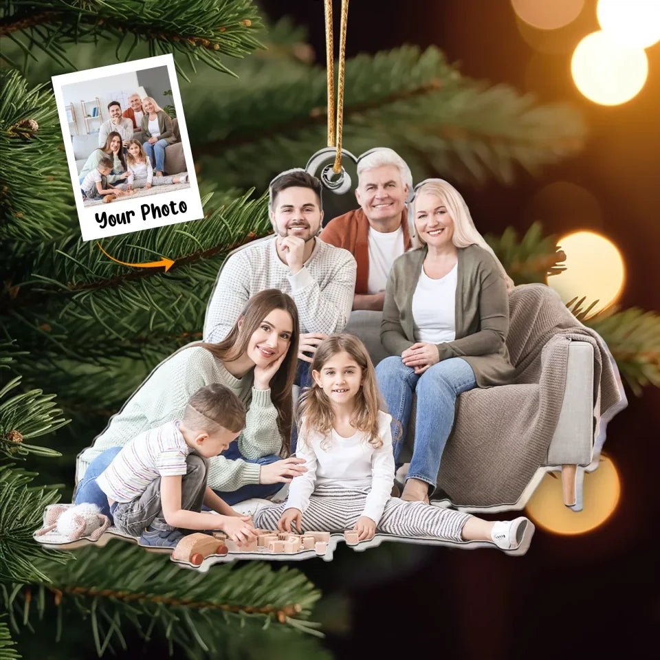 Family Love Captured Forever photo ornament personalized family picture