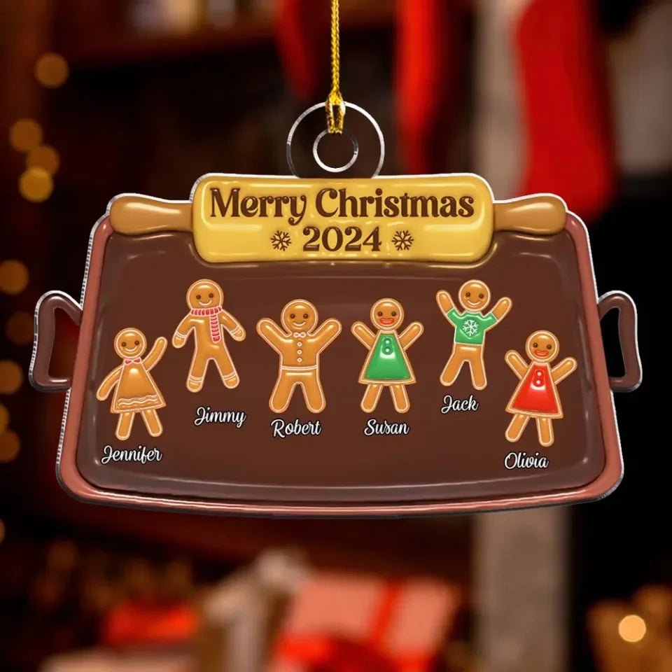 Gingerbread Christmas - Personalized Custom 3D Inflated Effect Acrylic Ornament 720818 - DiyGiftly