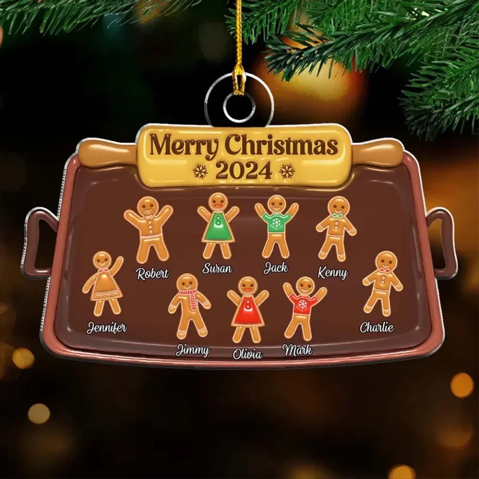 Gingerbread Christmas - Personalized Custom 3D Inflated Effect Acrylic Ornament 720818 - DiyGiftly