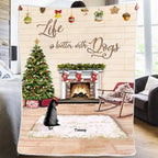 Girl and Dogs Christmas - Life Is Better With A Dog - Blanket - Personalized Blanket 724754 - DiyGiftly