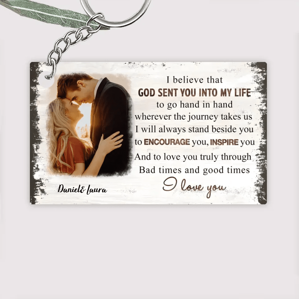 Go Hand In Hand - Personalized Custom Photo Keychain 733583 - DiyGiftly