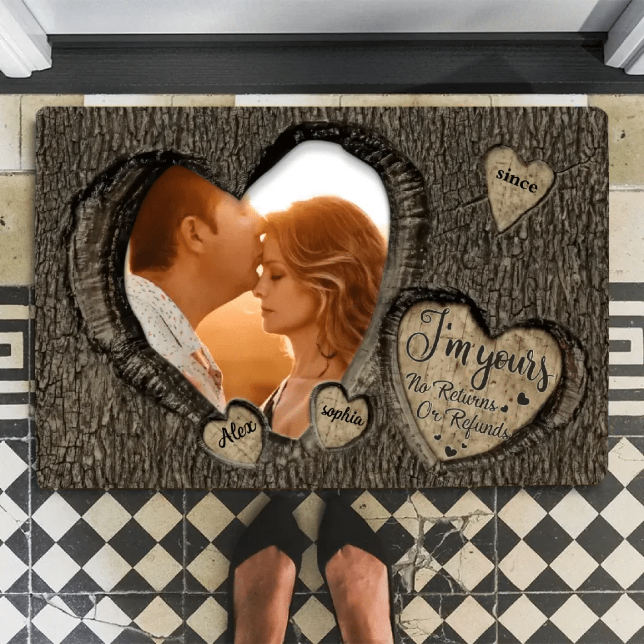 God Knew My Heart Needed You Couples - Personalized Photo Doormat 710238 - D - DiyGiftly