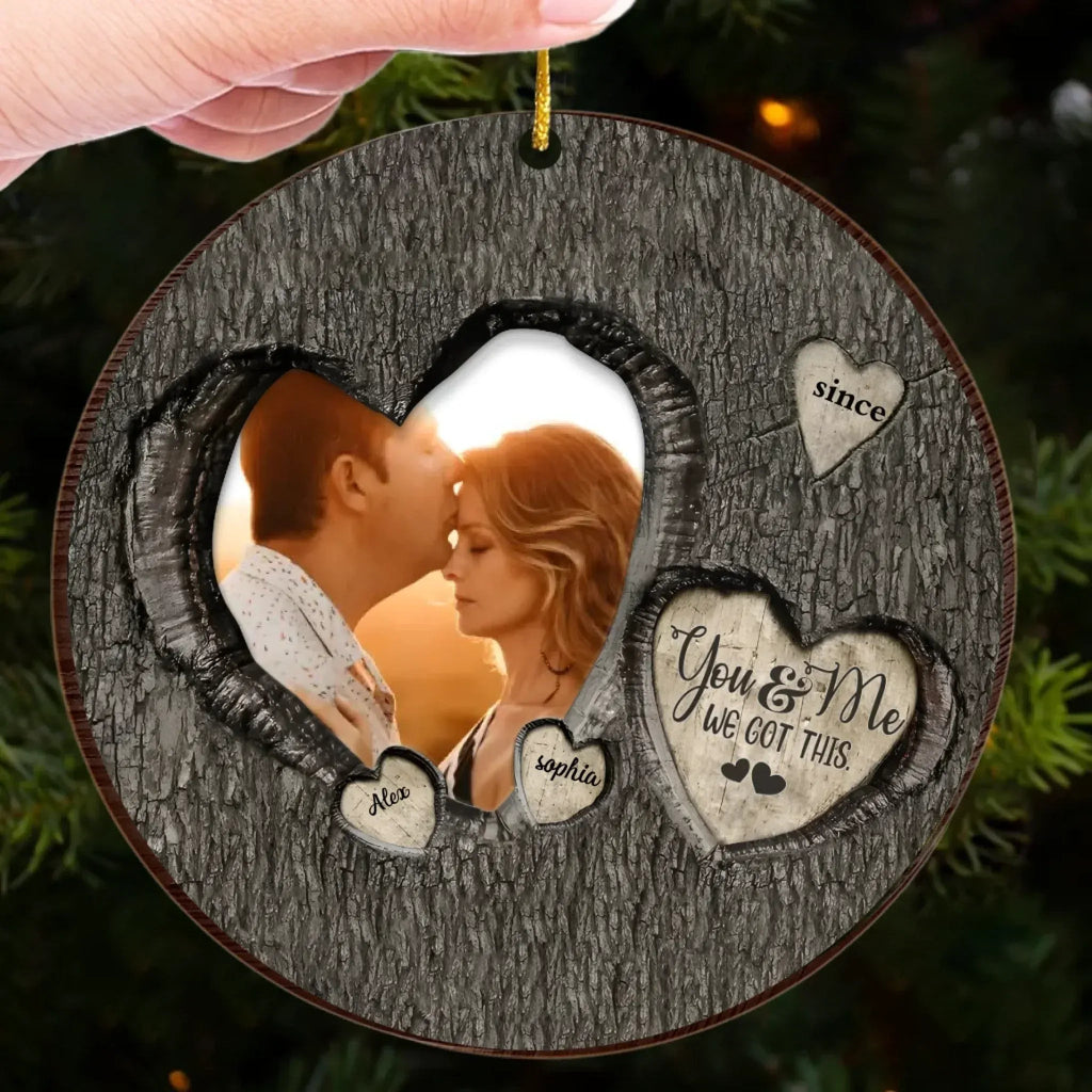 God Knew My Heart Needed You Couples – Personalized Photo Wooden Hanging Ornament – Custom Wood Gift for Couples for Anniversaries, Weddings, and Romantic Home Decoration 1055472 - DiyGiftly