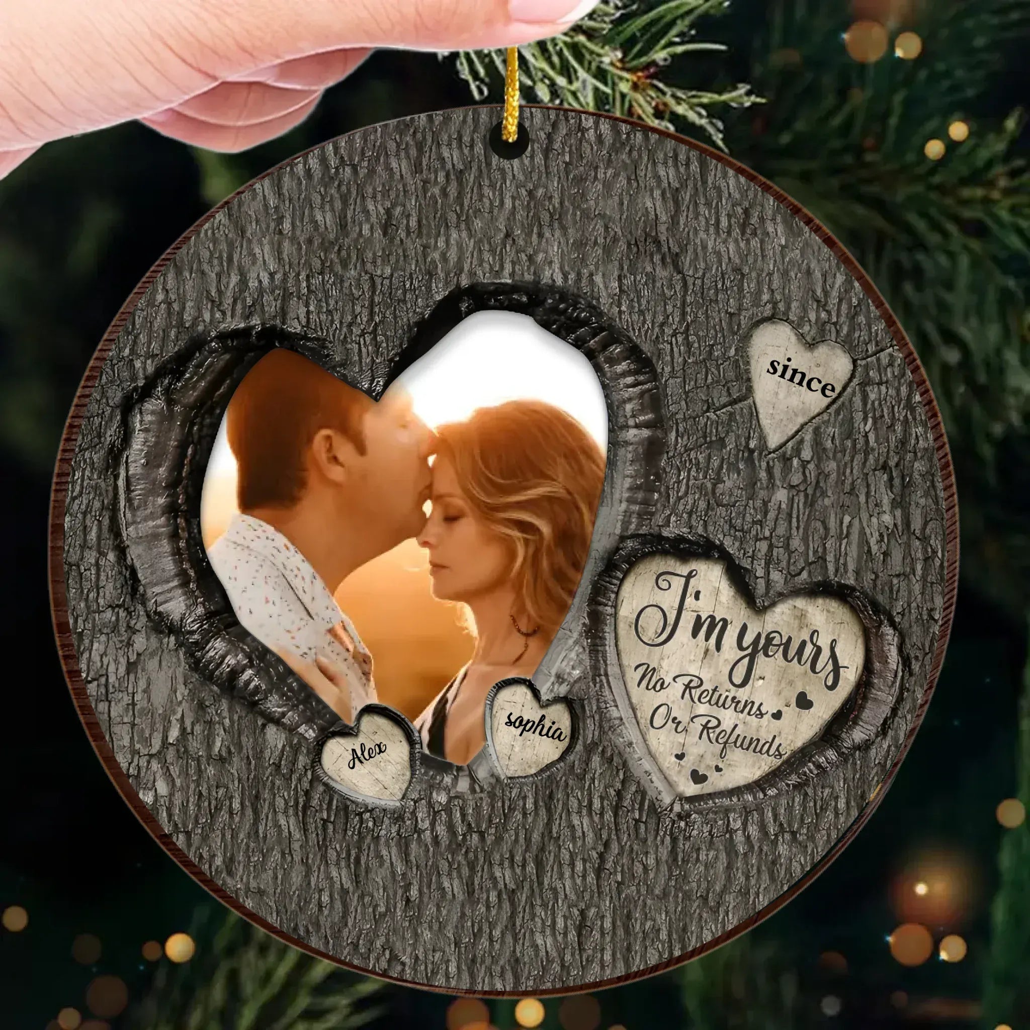 God Knew My Heart Needed You Couples – Personalized Photo Wooden Hanging Ornament – Custom Wood Gift for Couples for Anniversaries, Weddings, and Romantic Home Decoration 1055472 - DiyGiftly