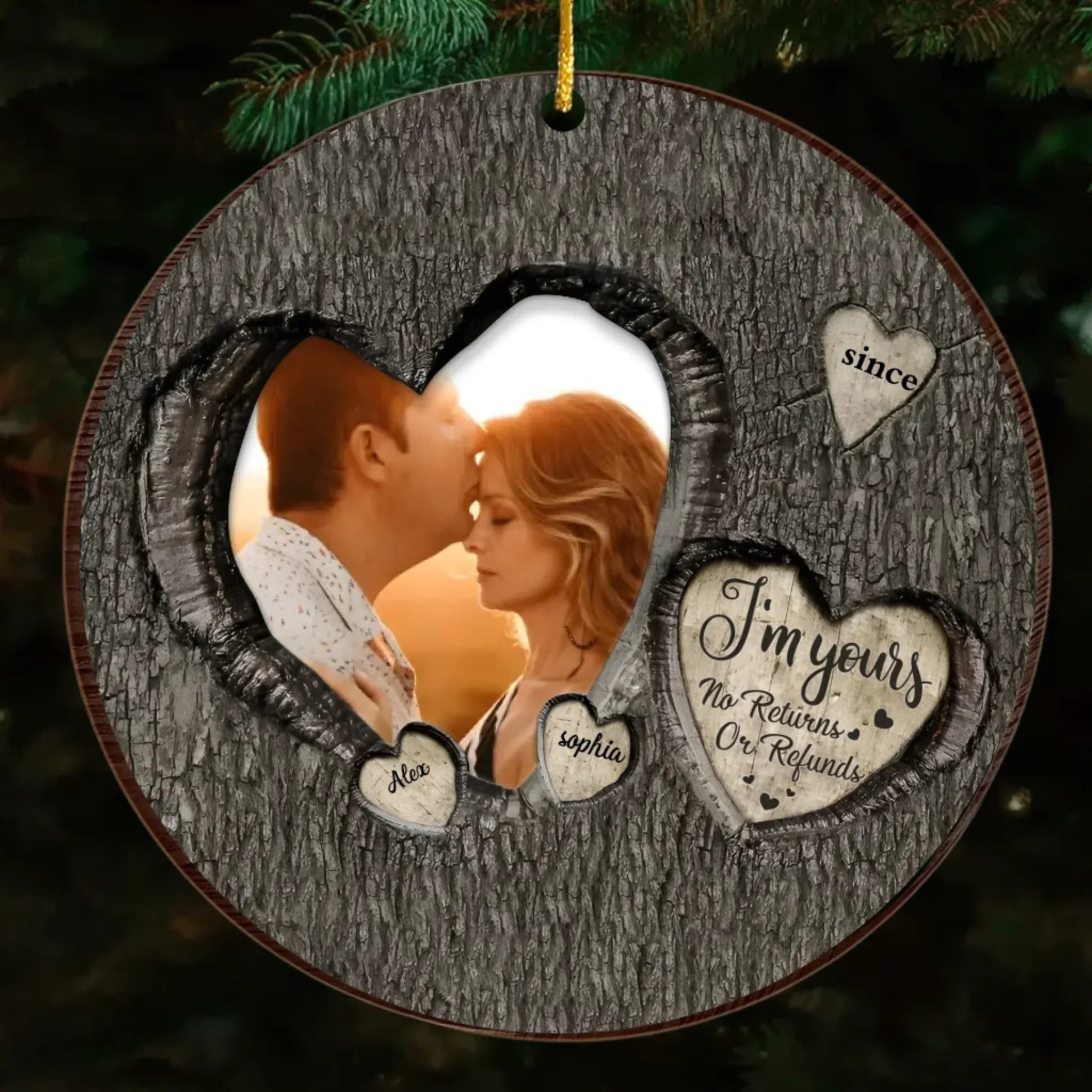 God Knew My Heart Needed You Couples – Personalized Photo Wooden Hanging Ornament – Custom Wood Gift for Couples for Anniversaries, Weddings, and Romantic Home Decoration 1055472 - DiyGiftly