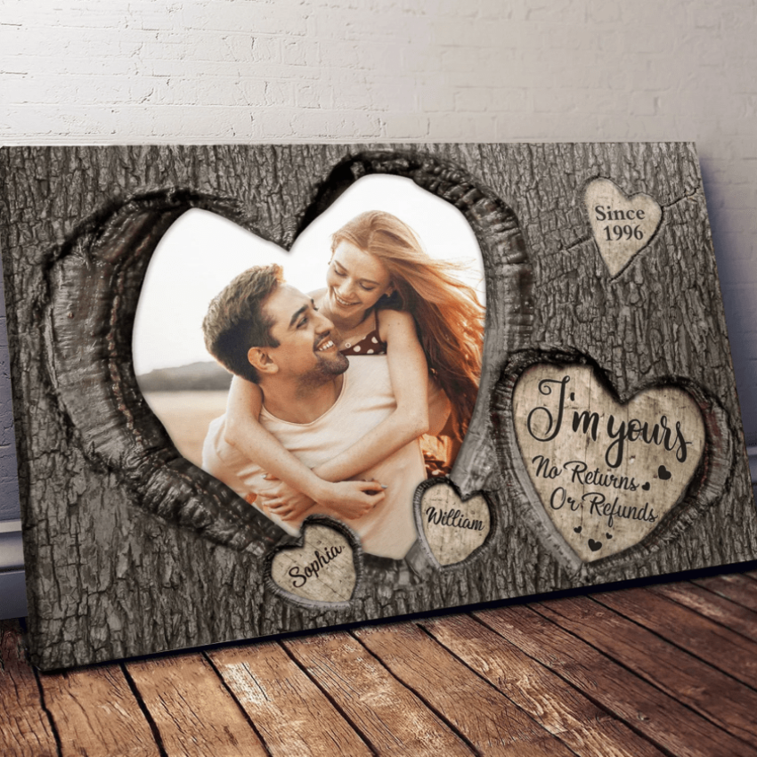 God Knew My Heart Needed You Couples - Personalized Photo Wrapped Canvas 319616 - DiyGiftly