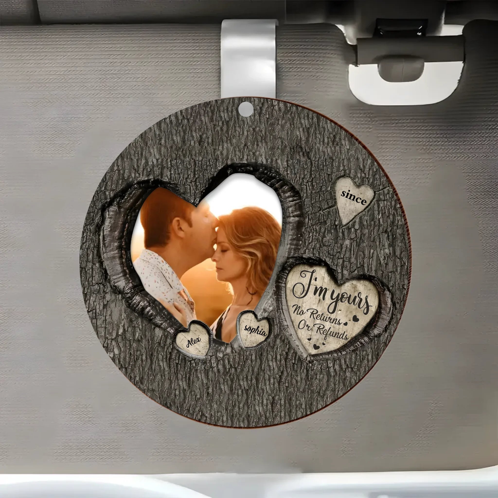 God Knew My Heart Needed You – Personalized Photo Car Sun Visor Clip – Custom Wooden Couples Gift for Anniversary, Wedding & Valentine’s Day 1071775 - DiyGiftly