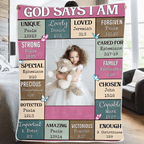 God Says I Am - Personalized Baby Photo Blanket 682283 - DiyGiftly