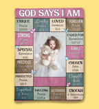 God Says I Am - Personalized Baby Photo Blanket 682283 - DiyGiftly