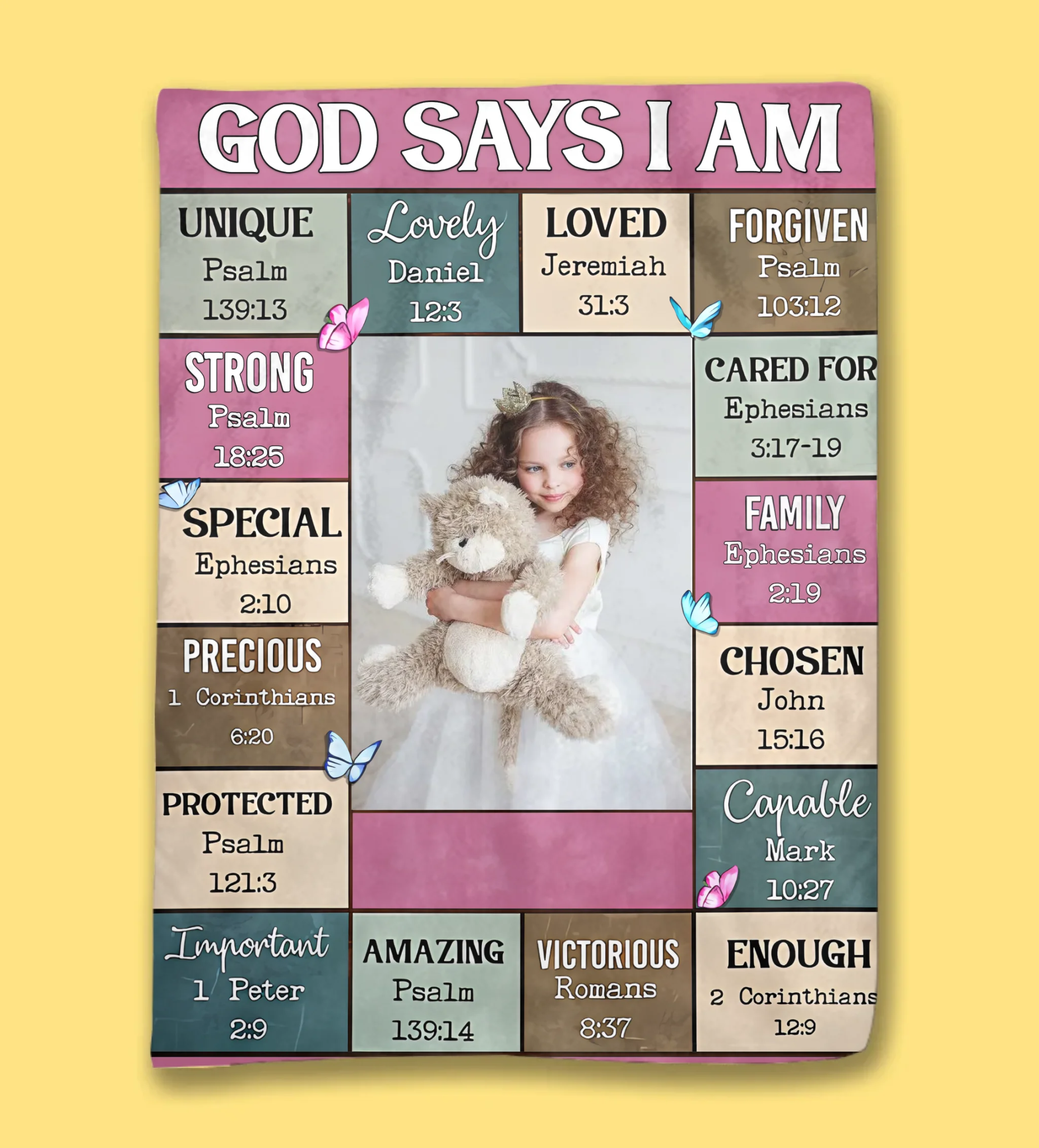 God Says I Am - Personalized Baby Photo Blanket 682283 - DiyGiftly