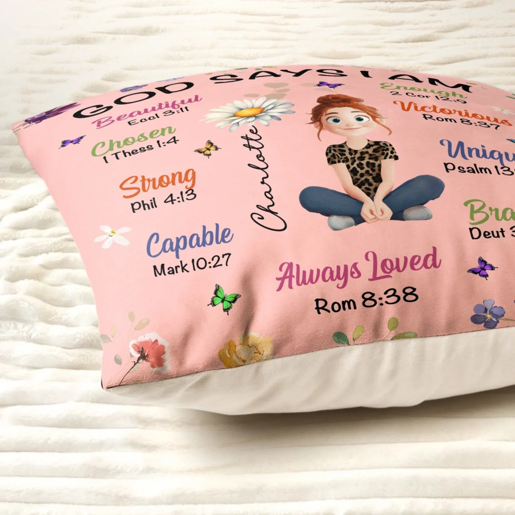 God Says I Am Special – Children’s Birth Flower Art - Personalized Pillow (Insert Included) 1058616 - DiyGiftly