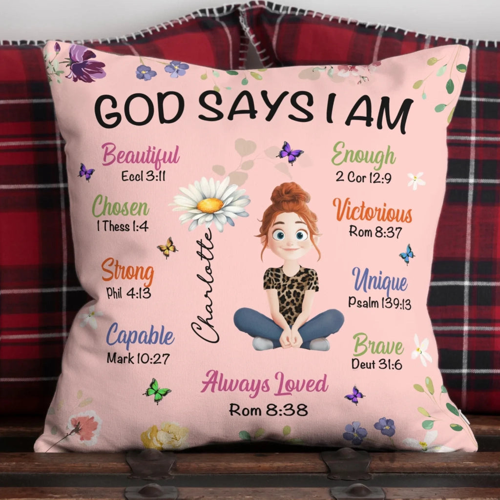 God Says I Am Special – Children’s Birth Flower Art - Personalized Pillow (Insert Included) 1058616 - DiyGiftly