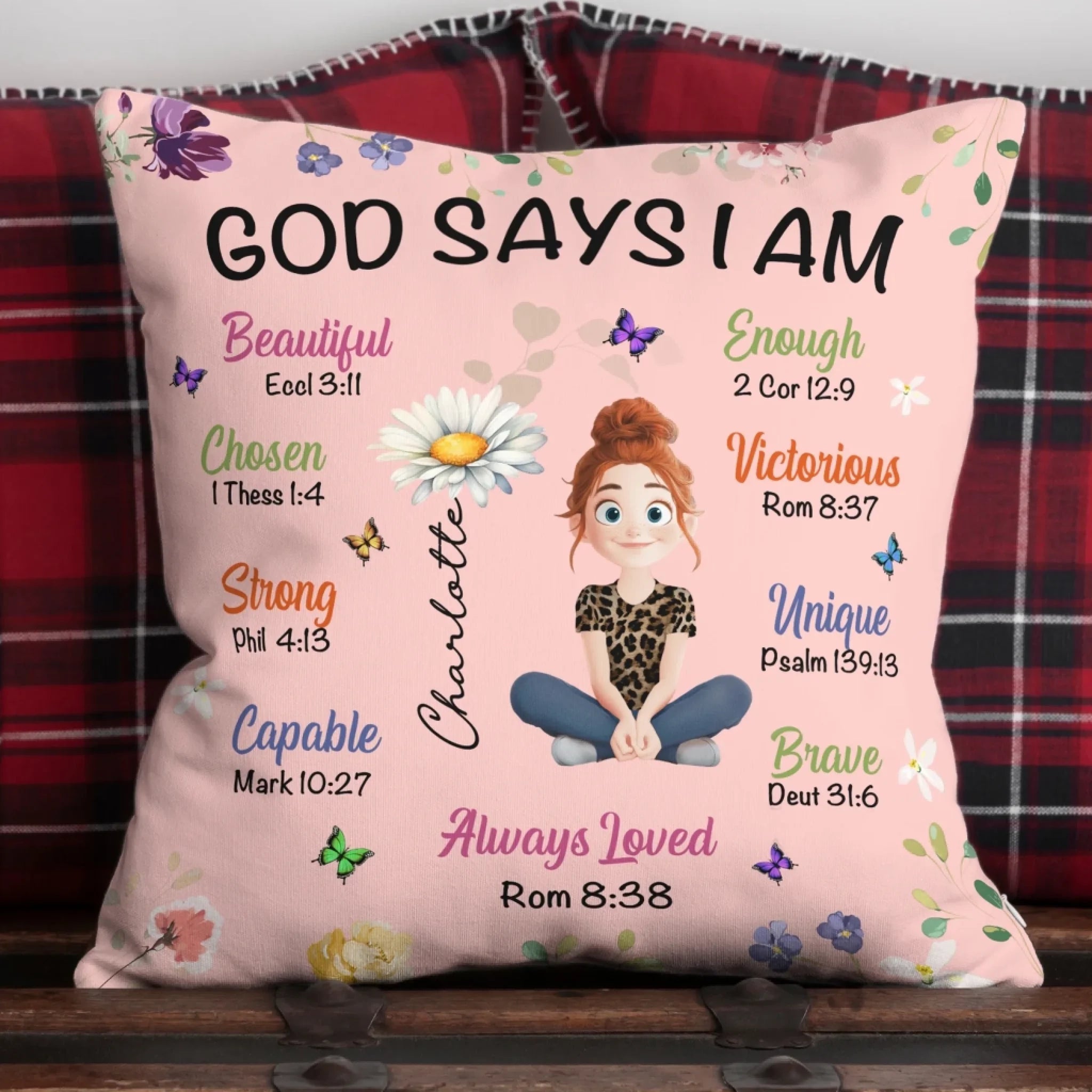 God Says I Am Special – Children’s Birth Flower Art - Personalized Pillow (Insert Included) 1058616 - DiyGiftly