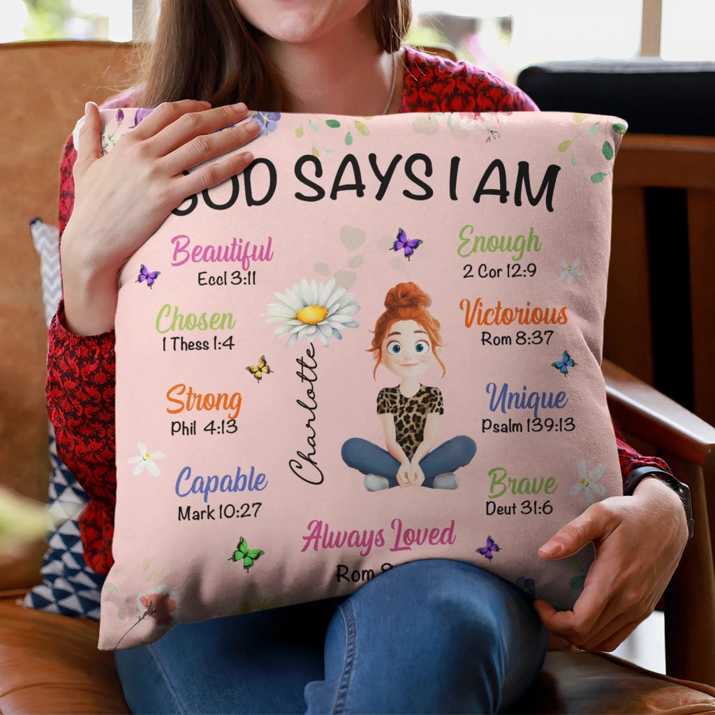 God Says I Am Special – Children’s Birth Flower Art - Personalized Pillow (Insert Included) 1058616 - DiyGiftly