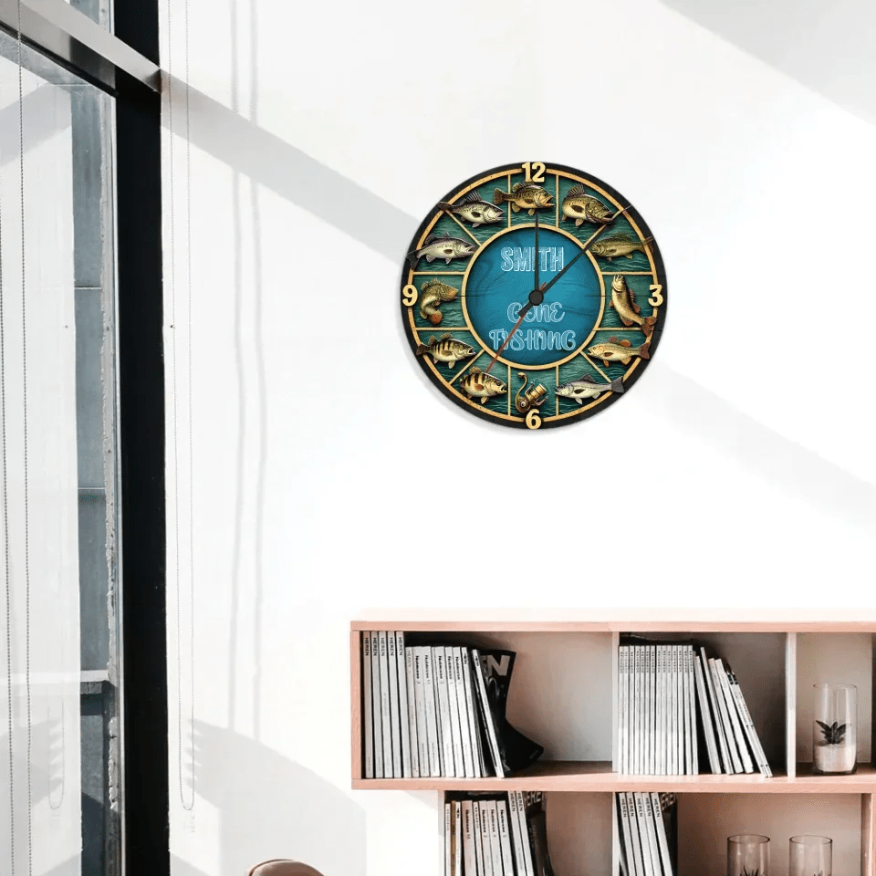 custom name wooden wall clock as a new home gift
