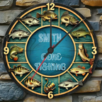 custom name wooden wall clock for living room decor