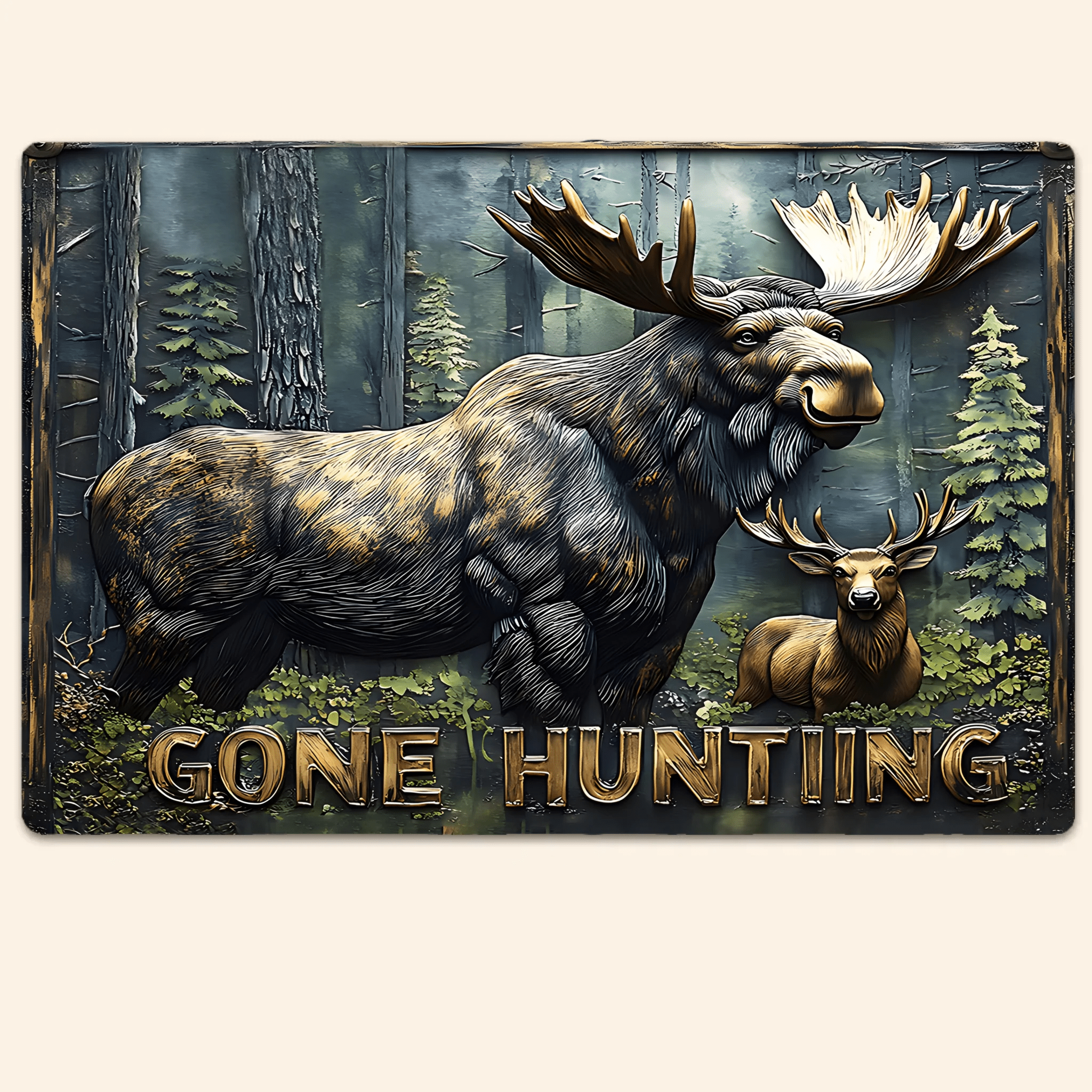 Gone Hunting - Personalized Hunting Rectangle Metal Sign 737098 - 737103 - DiyGiftly