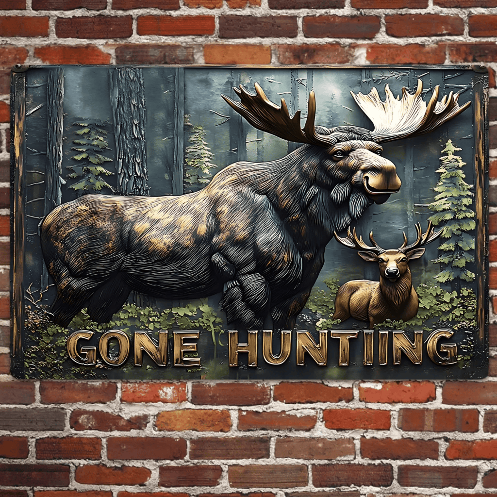 Gone Hunting - Personalized Hunting Rectangle Metal Sign 737098 - 737103 - DiyGiftly