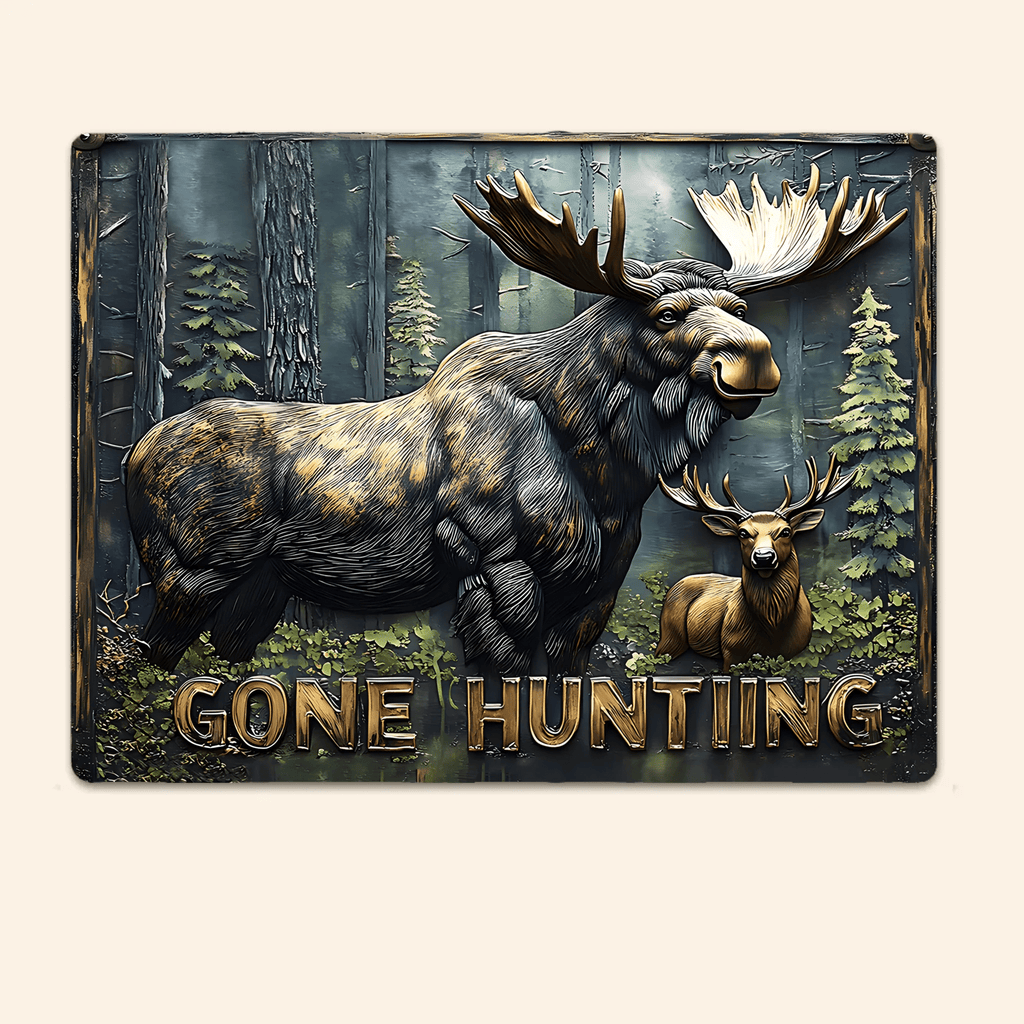 Gone Hunting - Personalized Hunting Rectangle Metal Sign 737098 - 737103 - DiyGiftly