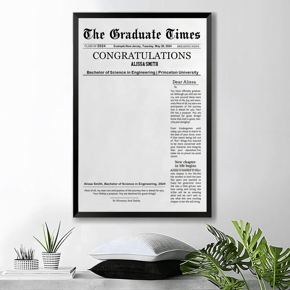 Graduate Printable Newspaper Keepsake - Personalized Photo 753013 - 753035 - DiyGiftly