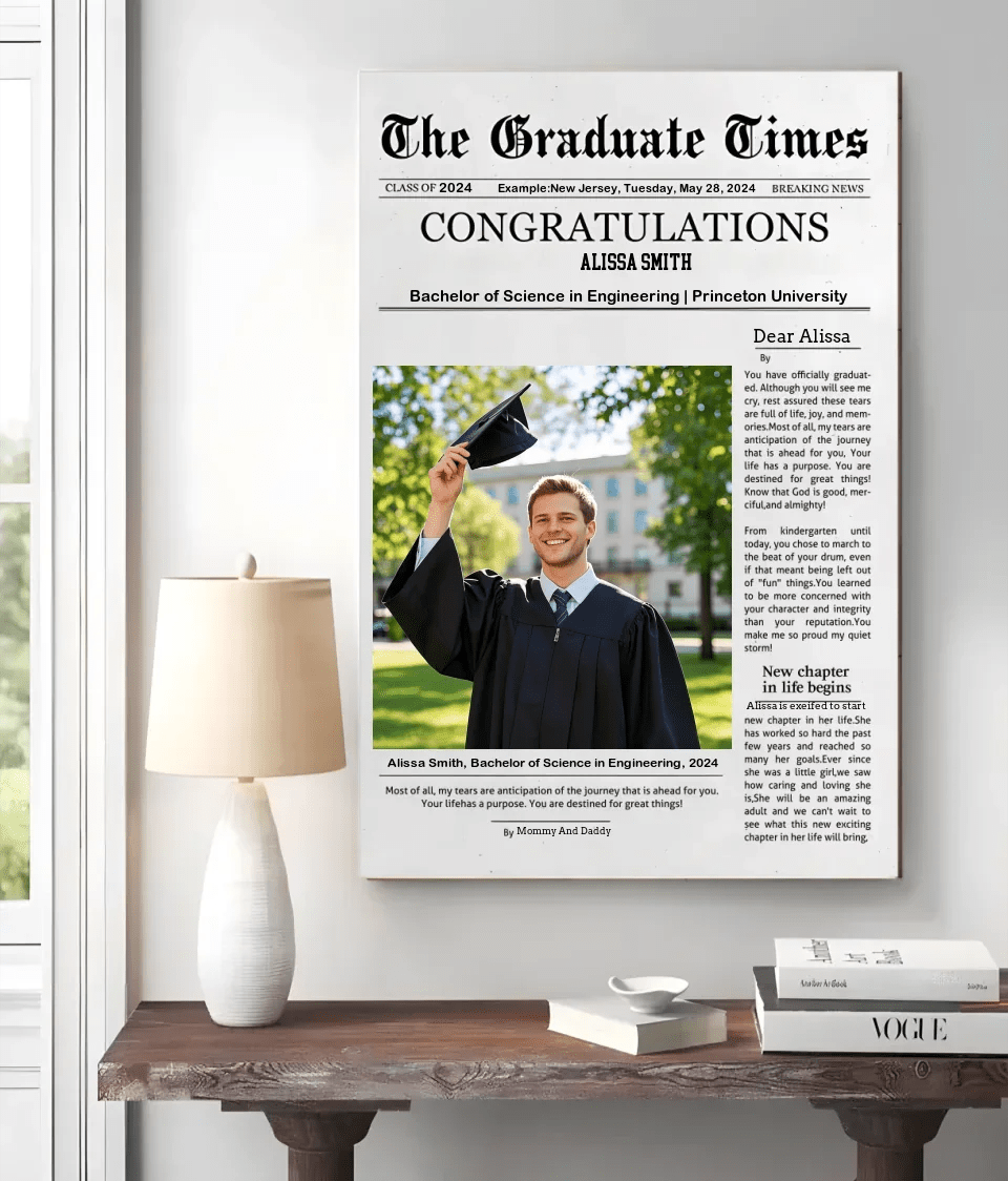 Graduate Printable Newspaper Keepsake - Personalized Photo 753013 - 753035 - DiyGiftly