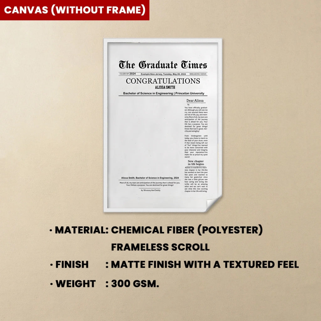 Graduate Printable Newspaper Keepsake - Personalized Photo 753013 - 753035 - DiyGiftly