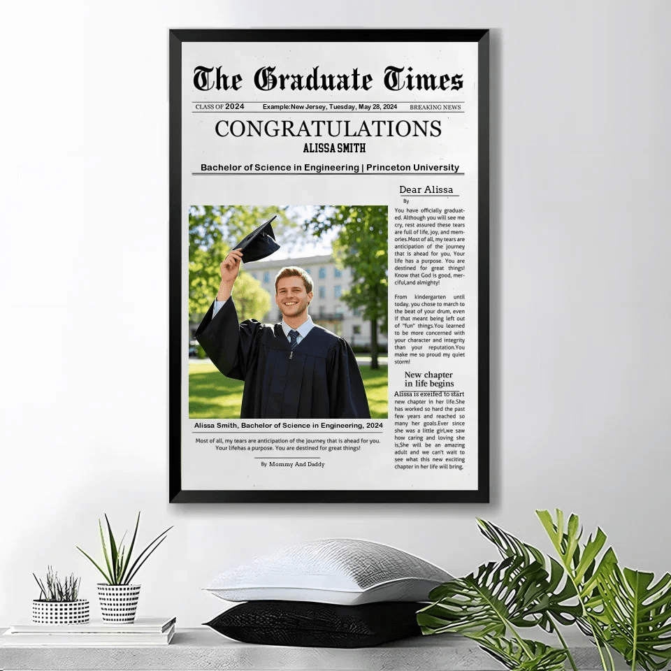 Graduate Printable Newspaper Keepsake - Personalized Photo 753013 - 753035 - DiyGiftly